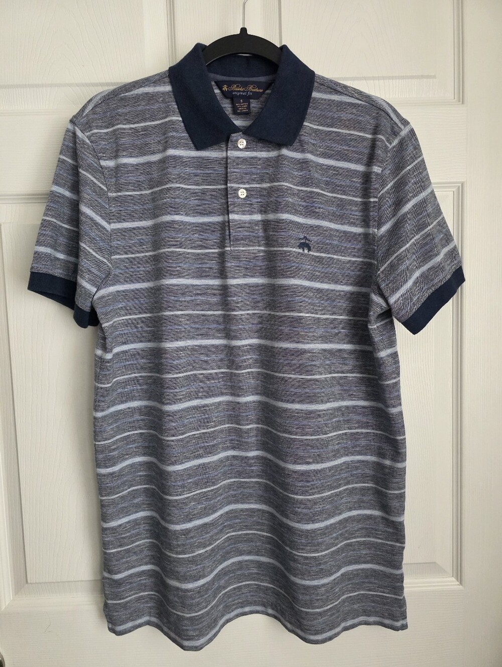 Brooks Brothers Original Fit Cotton and Linen Stripe Polo Shirt Size S